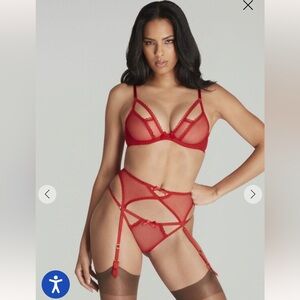 Agent Provocateur Fia Red Lace Lingerie set